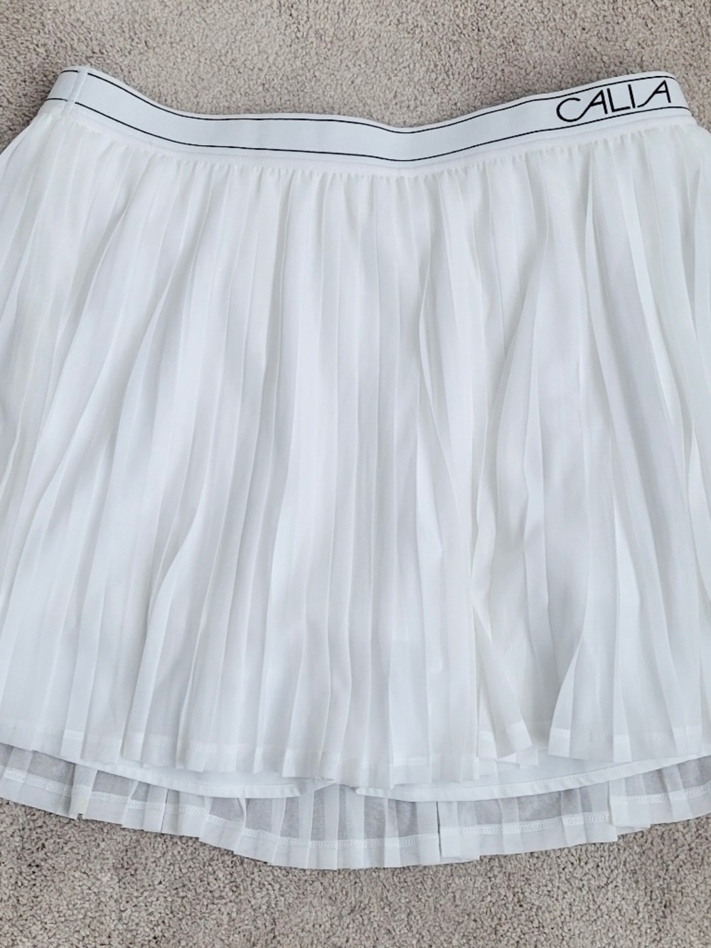 CALIA Court Collection Women's High-Rise Pleated Skort Size Large White